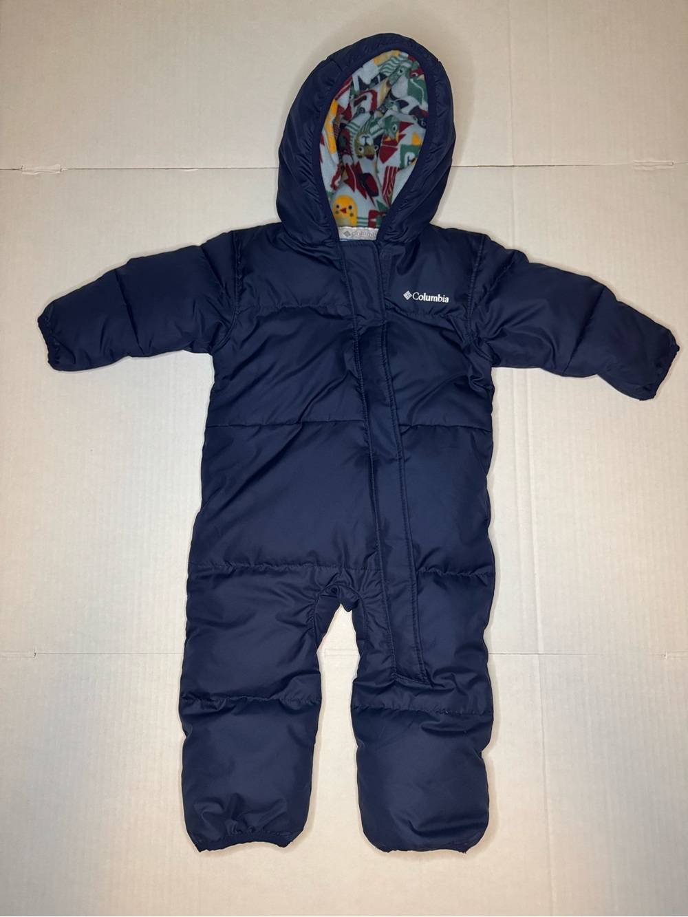 Columbia Kids Navy Jacket with Multi-Color Animal Fleece Lining